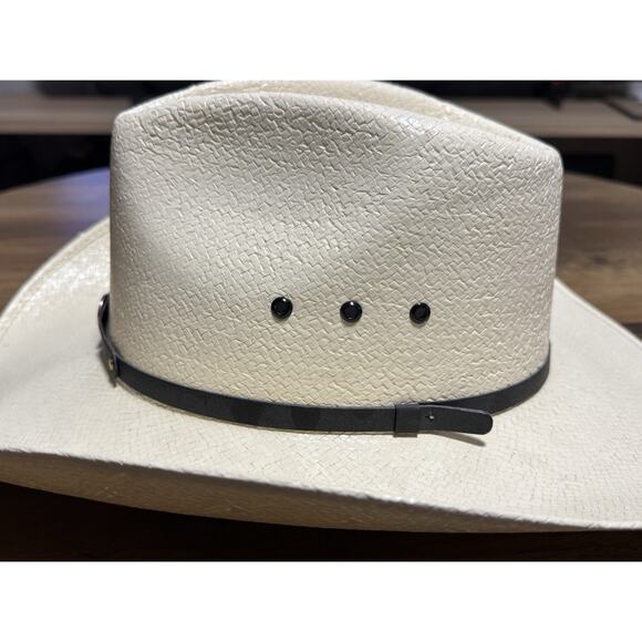 Charlie 1 Horse 7X - Rare VTG Size 7 1/8 - Straw Western Cowboy Country Unisex